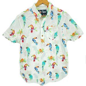 Chubbies Button Shirt Men's Floral Tucan Birds New
